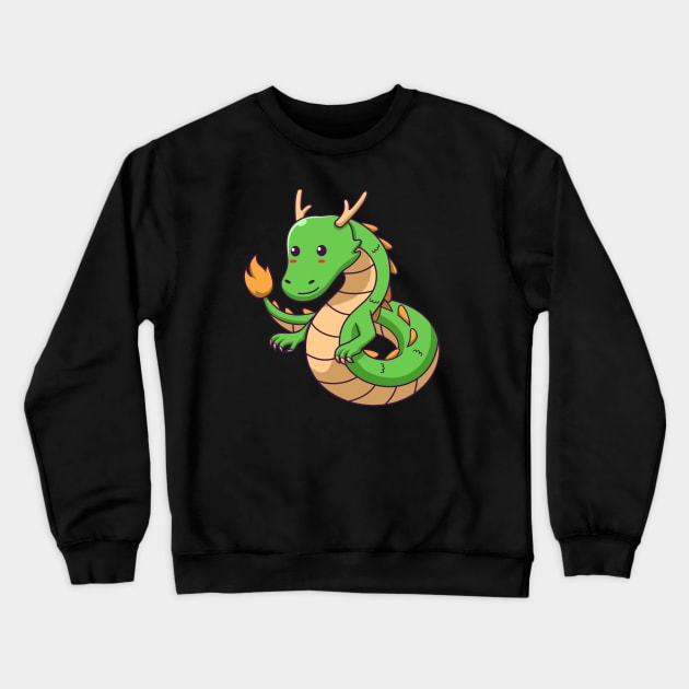 Cute little green dragon Crewneck Sweatshirt by onama.std